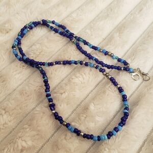 2/ $9 Blue & Silver Beaded Glasses Spectacle Chain